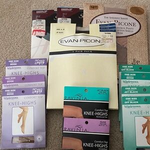 Various size Beige and Black Stockings and Knee-Highs